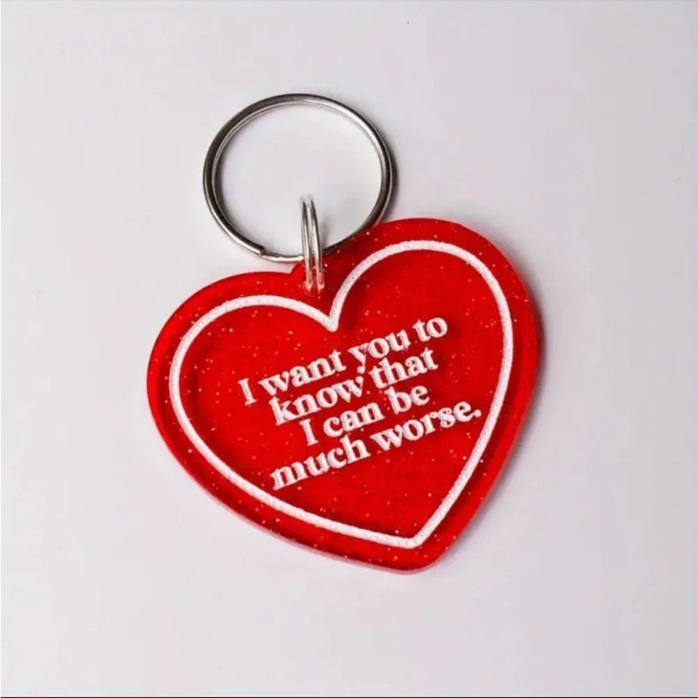 Red Heart Keychain Funny Sarcastic Quote Gift Accessory NWT